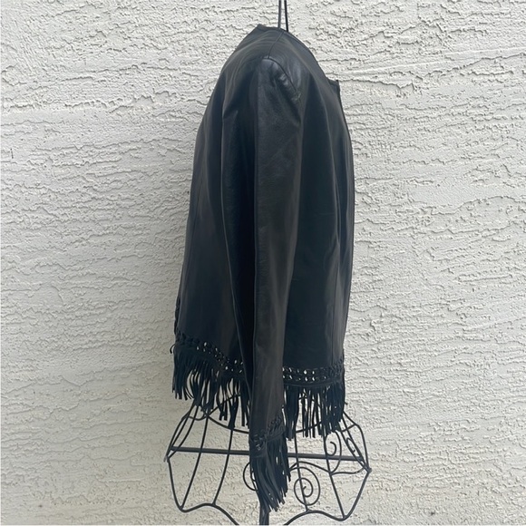 Danier Leather Fringe Zip-Up Jacket - Size M - Picture 8 of 15